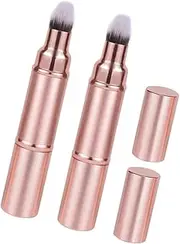 Ipetboom Double-sided Makeup Brushes Set Pcs Retractable Travel Size Foundation Blush Brush Soft Smooth Bristles Portable Beauty Tool Cap for Travel
