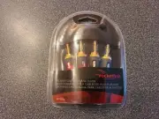 Rocketfish- 24k Gold Plated Speaker Cable Banana Plugs (4 pcs) - Red/Black