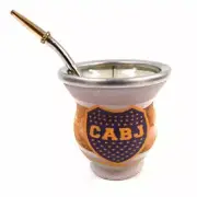 1 Yerba Mate Gourd Set with Bombilla Metal Straw