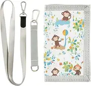 [Yoogain] Cute Cartoon Monkeys Fresh card holder wallet for women Trendy wallets for cards and cash with lanyard, cute cartoon monkeys fresh, 1 size, Fashion