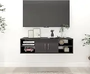 Wall Shelf High Gloss Grey 102x30x29 cm Engineered Wood Storage Display Unit