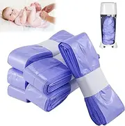 6 Pack Nappy Bin Refills, Smellproof, Each bag 4.5m long, Nappy Bags, Diaper Bin Pail Disposal Bags,Extra Thick Anti-Odor Antibacterial Multilayer Film,Diaper Pail Refill-Purple