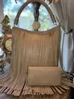 Western Hobo Fringe Bag & Wallet Set Vegan Leather Le Miel Vegan Leather