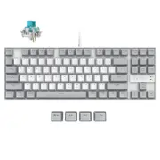 3inuS 87-Key 5-in-1 Mechanical Keyboard Hub Dual USB-C 4K HDMI Hot-Swappable - Blue Switches