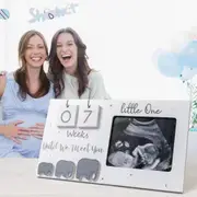 Sonogram Picture Frame Ultrasound Photo Frame with Baby Countdown Weeks Baby Announcement