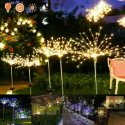 Luces Solares De Jardin Fuegos Artificiales Para Exterior Lampara De Césped Luz