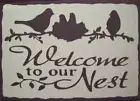 Welcome To Our Nest Country Rustic Primitive Canvas Sign Home Decor