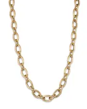 Alberto Amati 14K Yellow Gold Fancy Oval Open Link Chain Necklace, 18