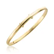 9ct Yellow Gold 34-48mm Adjustable Baby Bangle