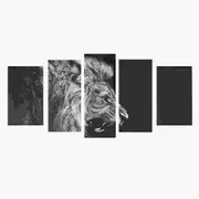5Pcs No Frame Canvas Prints Lion Animal Paintings Home Wall Hanging Art Decorations