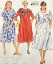 EASY UC Burda 5147 Sew Pattern Loose Sailor-Collar Oversized T-Shirt Dress 10-20