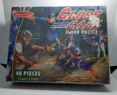 Melissa & Doug Puzzle "Close Call" Baseball Jumbo Floor Jigsaw 48 Pcs.