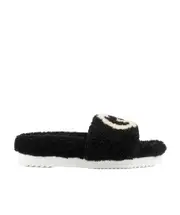 interlocking G shearling slides 39 Black