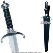 17" Medieval Knight Short Sword Vendetta Dagger with Imitation Leather Sheath