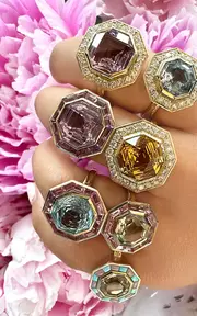 [Sig Ward] 14K Yellow Gold Citrine and Diamond Ring
