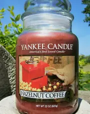 Yankee Candle Retired "HAZELNUT COFFEE"~ Large 22 oz ~ WHITE LABEL~ RARE ~ NEW
