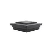 4" Sq. Cape May Downward Low Voltage LED Lighted Vinyl Post Cap - Black