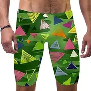 [FNETJXF] Mens Swim Briefs, Mens Jammers for Swimming, Modern Abstract Cartoon Triangle Green