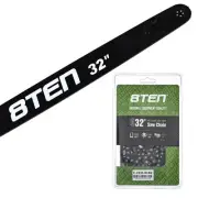 8TEN 32" Chainsaw Guide Bar & Chain .063 3/8 105DL for Stihl 066 044 30030006046