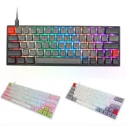 Geek SK64S Custom 64 Keys RGB Backlit Bluetooth Wired Mechanical Gaming Keyboard