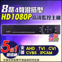 在飛比找PChome24h購物優惠-AHD 1080P 8路監控主機