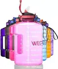 Jumbo 3.78L Bottle with Straw - BPA Free, Time Marker, Daily Hydration Tracker