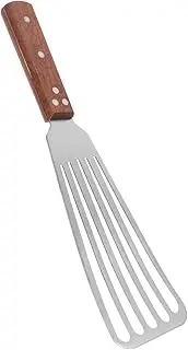 Stainless Steel Fish Turner Flat Frying Spatula Wooden Handle Multipurpose Cooking Spatula for Fish Eggs Pancakes