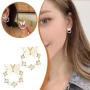 French Light Luxury Fashion Small Butterfly Hoop Earrings Fashionable Exquisite
