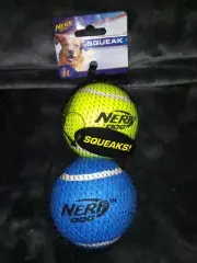 *NEW* Nerf Dog 2-Pack 3' Squeaky Tennis Balls For Dogs
