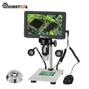 Mustool DM9 Digital Microscope 7-inch 1200X Magnifying w/Reflect cover High Resolution 1080FHD Video Adjustable LED Ligh