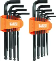 Klein Tool BLS22 22-Piece Long Ball-End Hex Key Wrench Set, SAE and Metric, Heat