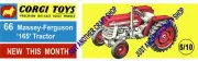 Corgi Toys 66 Massey Ferguson 165 Farm Tractor Streamer Poster Leaflet Sign