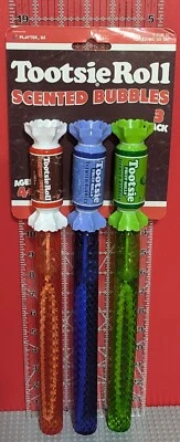 Tootsie Rolls Candy Scented Bubbles 3 Big Wands Playtek Toys 2019 Hershey's NEW