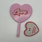 Heart Shaped "Love" Mini Handheld Mirror (Pink)