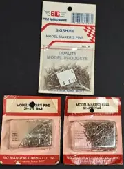 Original SIG F/F R/C Airplane Part #298 - No. 8 Model Makers Pins 3 Packs NOS