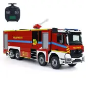 In Stock 8x4 1/14 RC Fire Fighting Truck Model Metal Chassis Sounds ST8 Radio