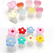 16pcs Silicone Toe Separators Flower Toe Separator Toe Nail Separators Toes Dividers Pedicures Nail Art Tools Pedicure Spacers(8pcs Small Flowers + 8pcs Heart-Shaped Jelly)