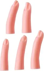 Gatuida 5Pcs Silicone Finger Models for Acrylic Nail Practice Training Tools for Manicure and Nail Art Lifelike Reusable Practice Fingers for DIY Nail Techniques