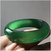 [Generic] Emerald Bracelet Bracelet Women Men's Dark Green Emerald Bracelet Jewelry Girlfriend Mom's Gift (Color : A, Size : 52mm-54mm)