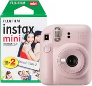Instax Fujifilm Mini 12 Instant Camera with 20 Shot Film Pack - Blossom Pink