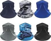 [WEFINEST] Pack of 6 Neckerchiefs Motorcycle Men & Women, Buff Cloth Windproof Unisex Tube Scarf Men, Elastic Multifunctional Scarf Women, Motorcycle Tube Scarf for Outdoor Sports, Cycling and Fishing, Black