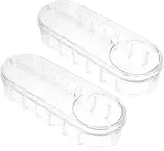 HONMEET 2Pcs Transparent Cable Organizer Box with Lid Compartment Data Storage Case for USB Cables Jewelry Accessories Dust and Water Resistant for Home Office Use