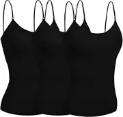 [Emmalise] Women Camisole Cami Built-in Shelf Bra Adjst Strap Tank Top Jr Size