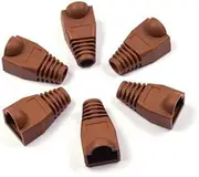 RJ45 Connector Plug Protective Sleeve Cover Cap Compatible with CAT5E/6 Cable USB Connectors Pc Case(50Pcs,Brown)