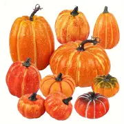 NNETM 10-Piece Artificial Pumpkin Set - Assorted Sizes