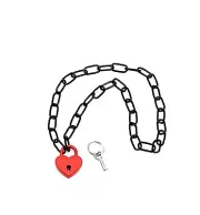 Red Heart Padlock Sid Vicious Style Pendant Punk Goth Thrash Metal Style