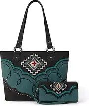[Montana West] Western Tote Bag for Women Aztec Purse Shoulder Handbag with Wallet Set