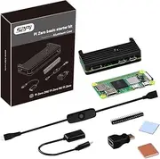 GeeekPi Zero 2 W Board with Raspberry Pi Zero 2 W Case, Copper Heatsink, 20Pin Header, Micro USB to OTG Adapter, Switch Cable and HDMI Adapter