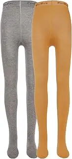 [EWERS] Pack of 2 Baby & Children's Tights, Plain Colours, Double Pack Cotton Tights for Girls and Boys, Made in Europe