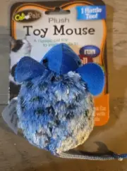 Blue Plush Mouse Rattle Cat Toy ( Cat Pals)-Brand New-SHIP 24 HRS